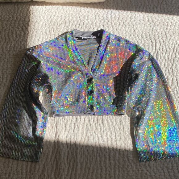 Silver Holographic Women's Jacket - Picture 3 of 10